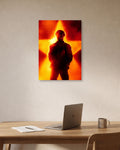 Fiery Stance – Rajinikanth Glowing Star Silhouette Poster