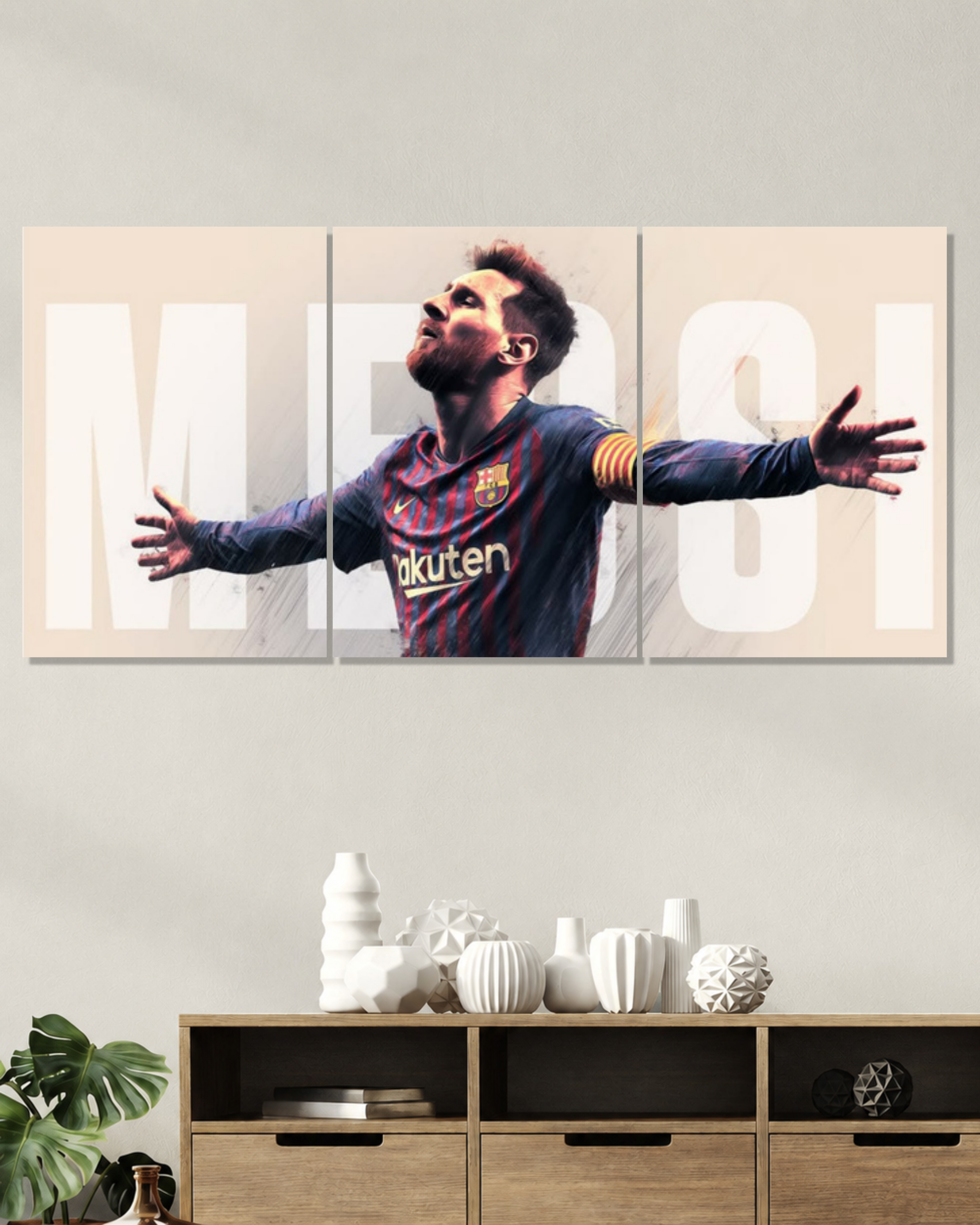Messi Barcelona Celebration Split Poster