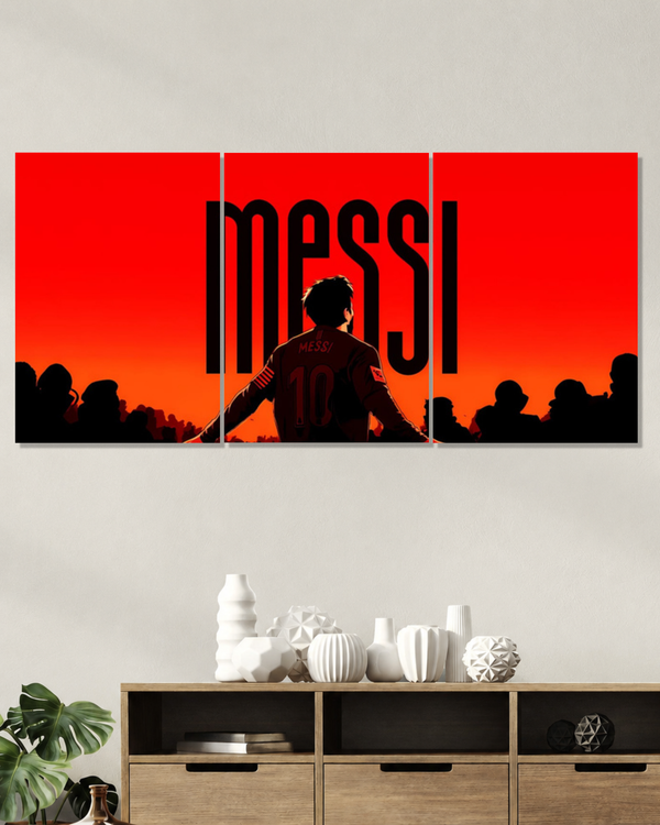 Messi Silhouette – 3 Panel Split Poster Set