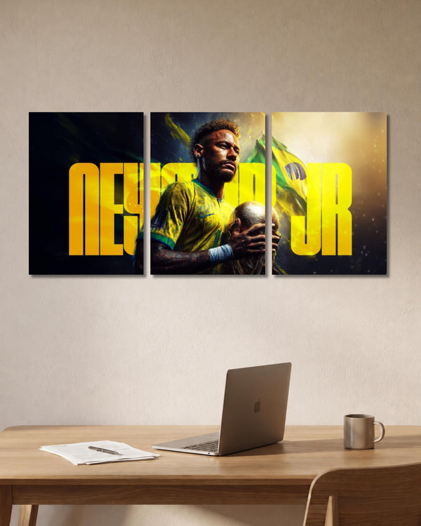 Neymar Jr Brazil World Cup – 3 Panel Split Poster Set