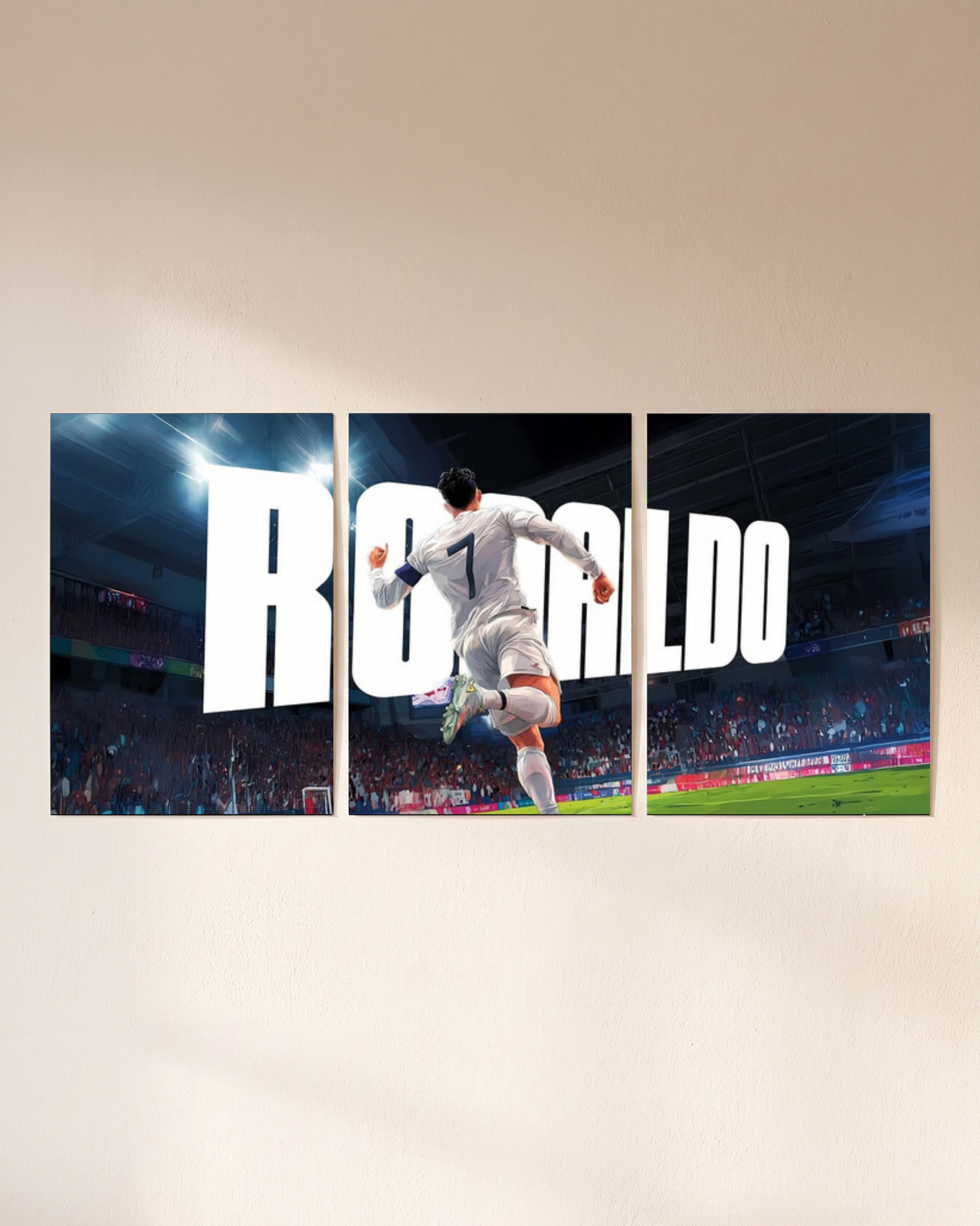 Ronaldo Stadium Sprint Split Poster - Wall Mockup