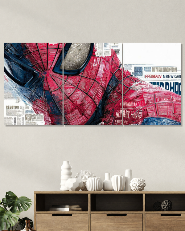 Spiderman Newspaper Art – 3 Panel Split Poster Set